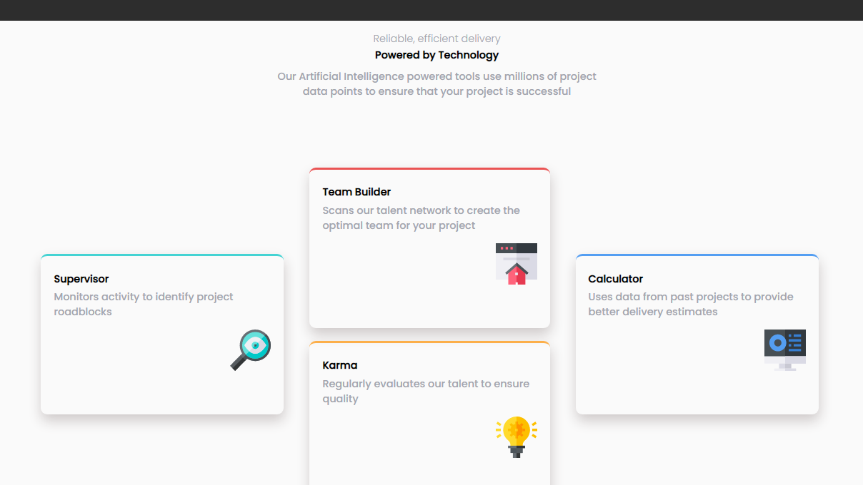 four card feature page